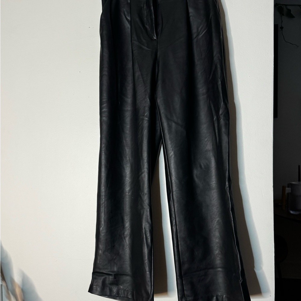 Black Faux Leather Pants